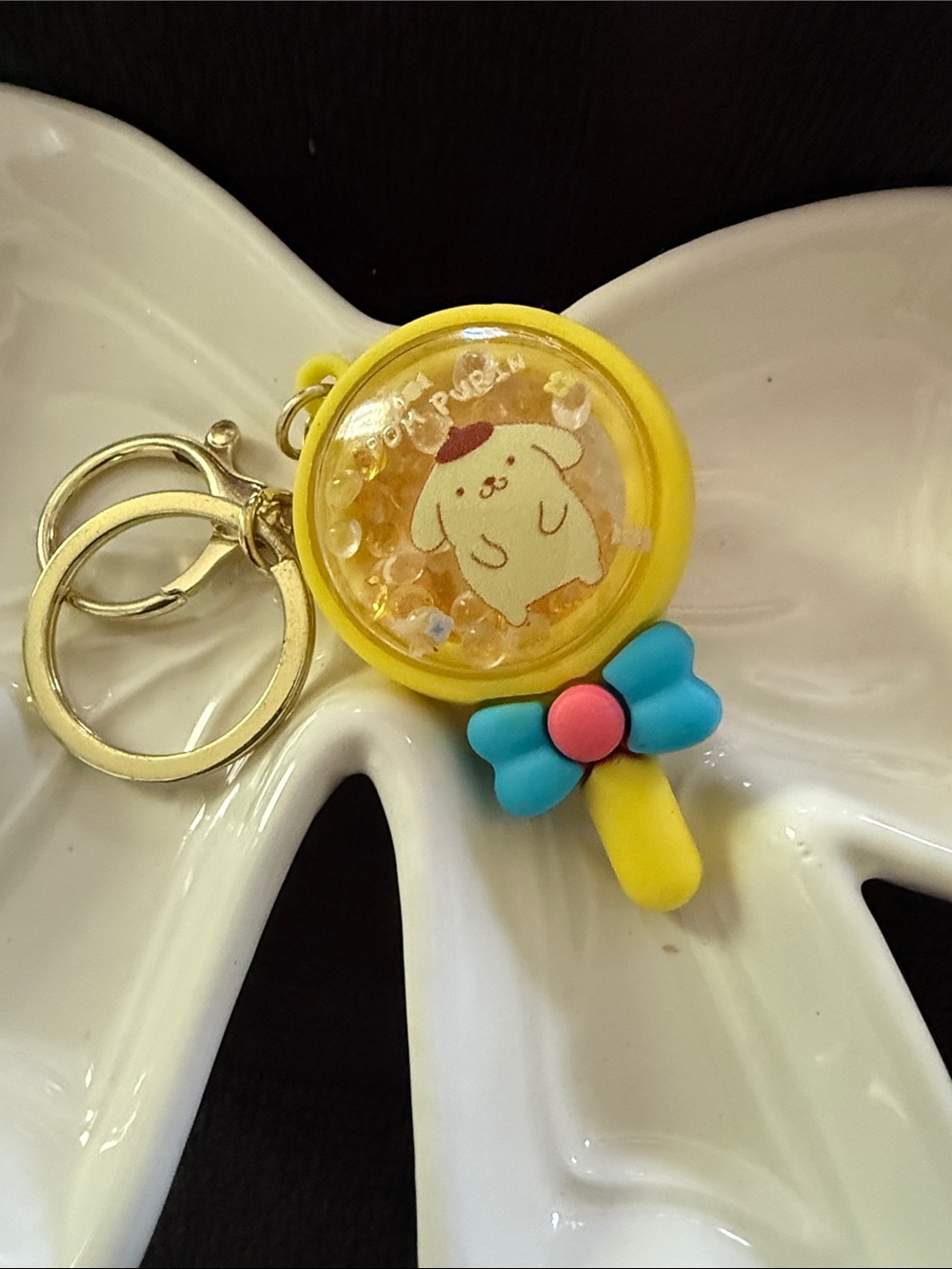 Yellow Cute Character Lollipop Keychain for Kids